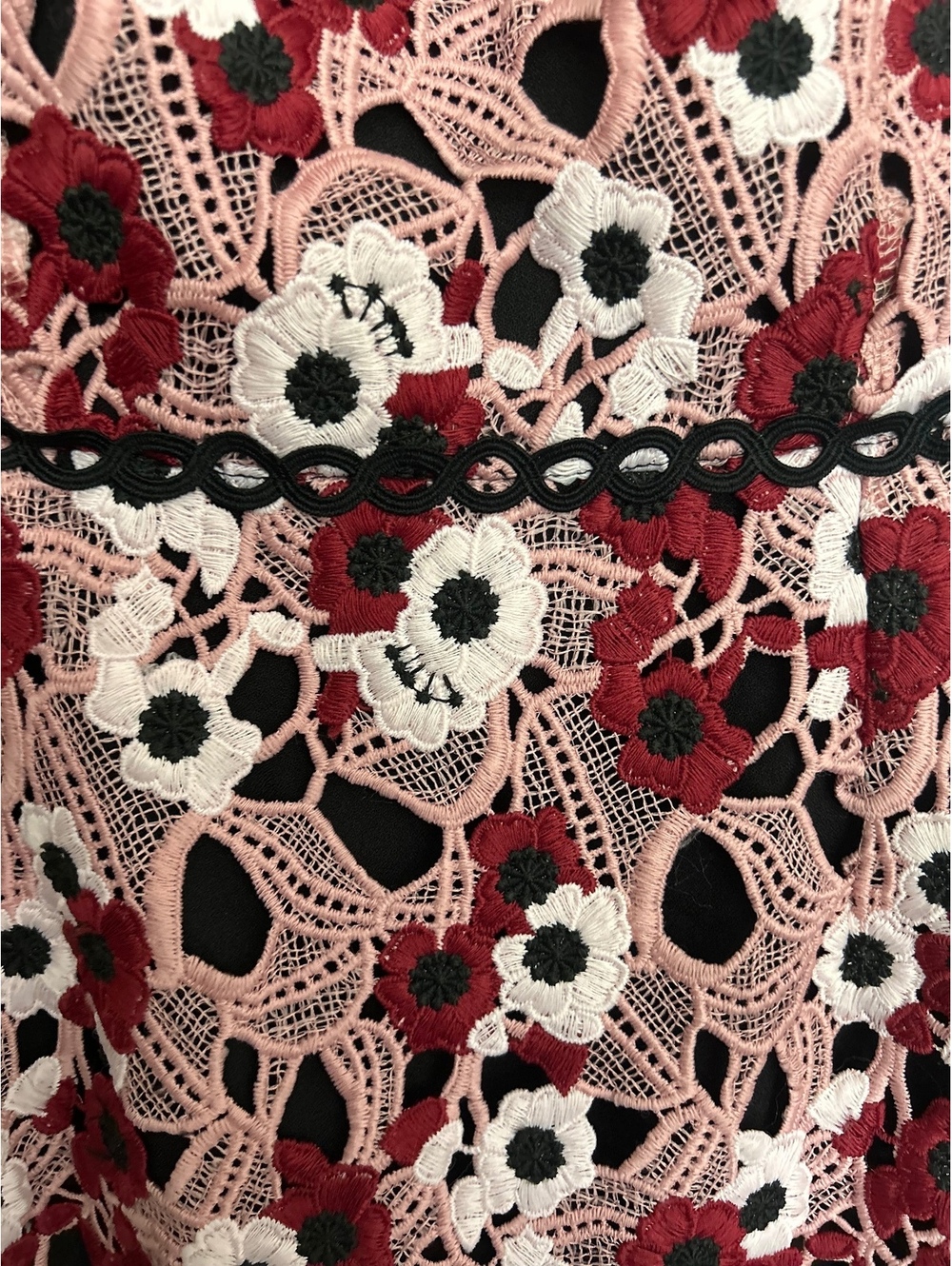 La Nouvelle Renaissance Embroidered Floral Lace Midi Dress Size 2 - Picture 4 of 4